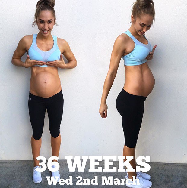 Chontal exibe a barriga sarada aos 8 meses de gravidez (Foto: Reprodução/Instagram)